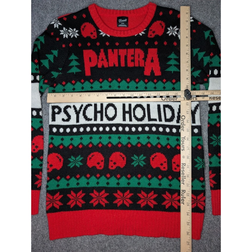 Bravado Pantera Psycho Holiday‎ Christmas Sweater Womens Medium/ Mens Small Knit - Picture 3 of 8